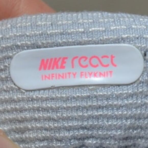 Nike React Infinity Flyknit Woman's Running Shoe White & Pink Size 8.5 - Picture 7 of 9